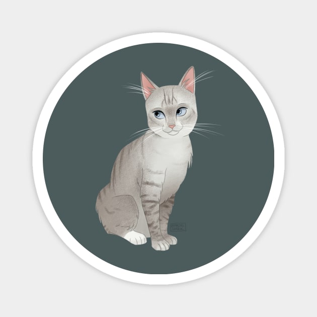 Gray Siamese Cat Magnet by PastelShark